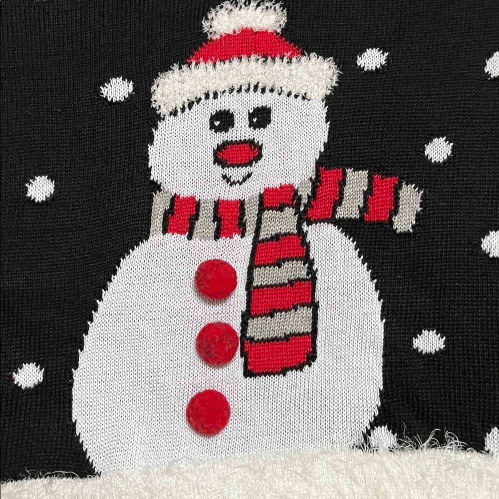 Mesh & Lace Women's Snowman Holiday Ugly Sweater Size M - Picture 6 of 8